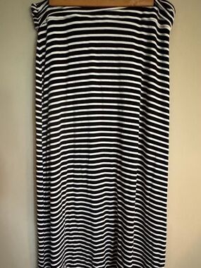 J. Crew Black and White Striped Maxi Skirt